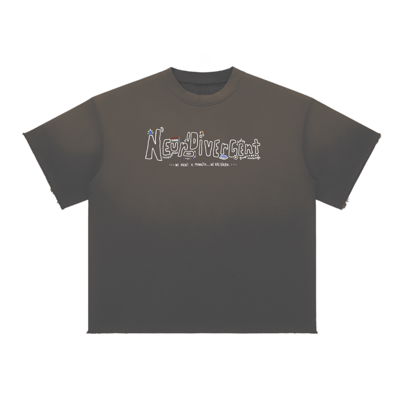 Neurodivergent: Sun Fade Raw Edge T-Shirt