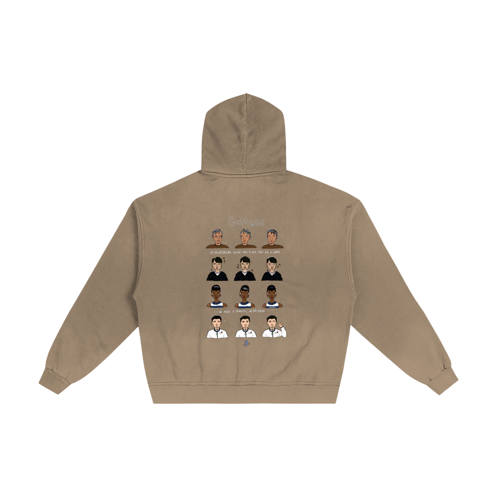Neurodivergent: Hand-Frayed Sunfade Zip Hoodie