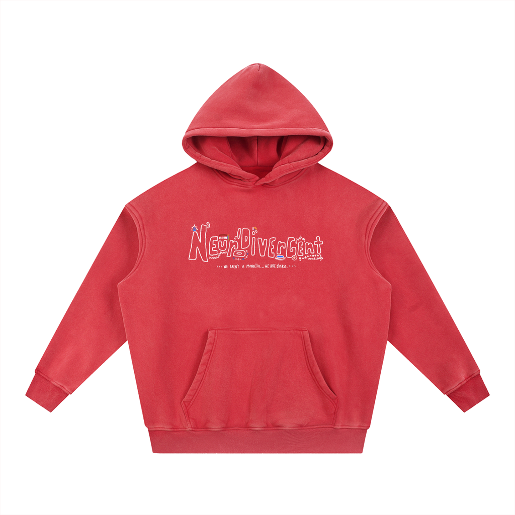 Neurodivergent: Snow Wash Fleece Oversized Hoodie
