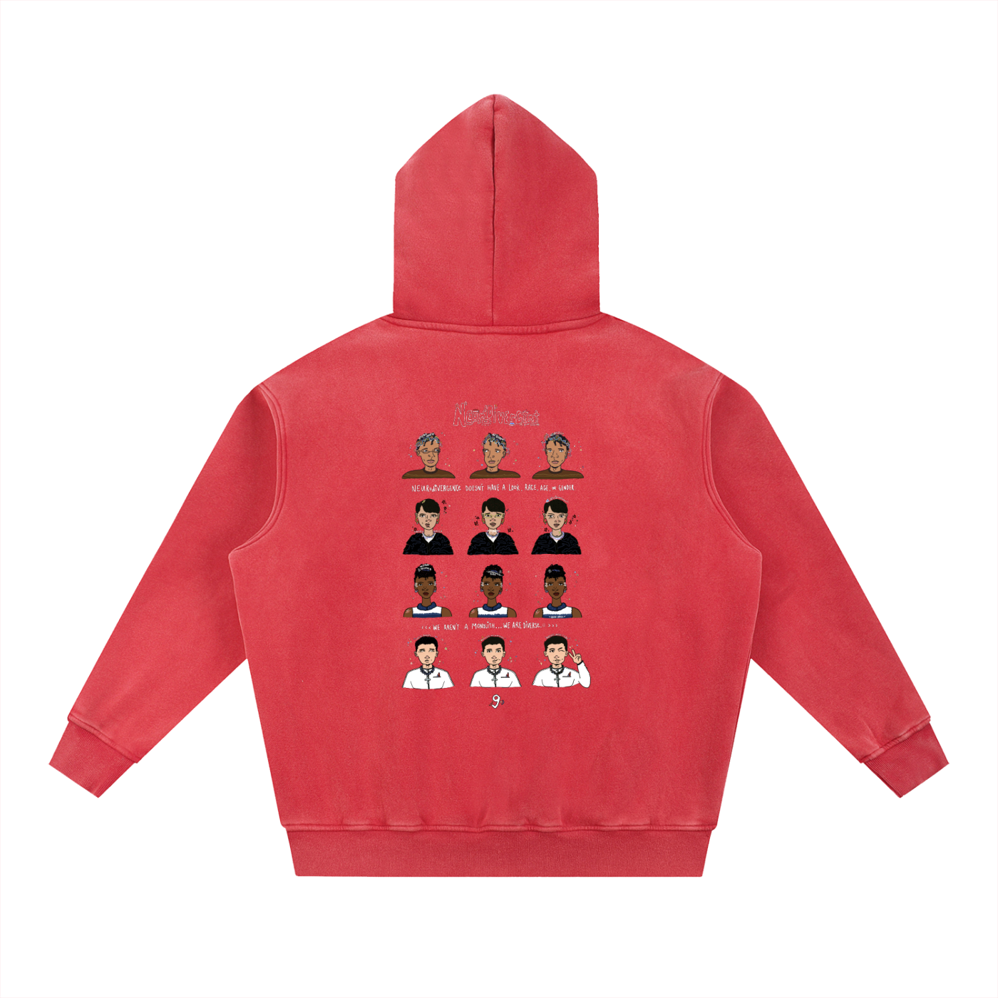 Neurodivergent: Snow Wash Fleece Oversized Hoodie