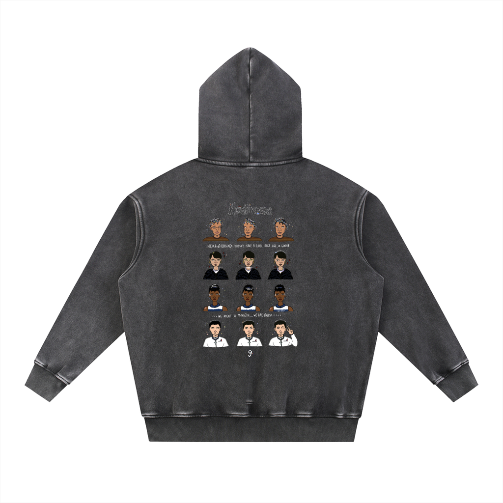 Neurodivergent: Snow Wash Fleece Oversized Hoodie