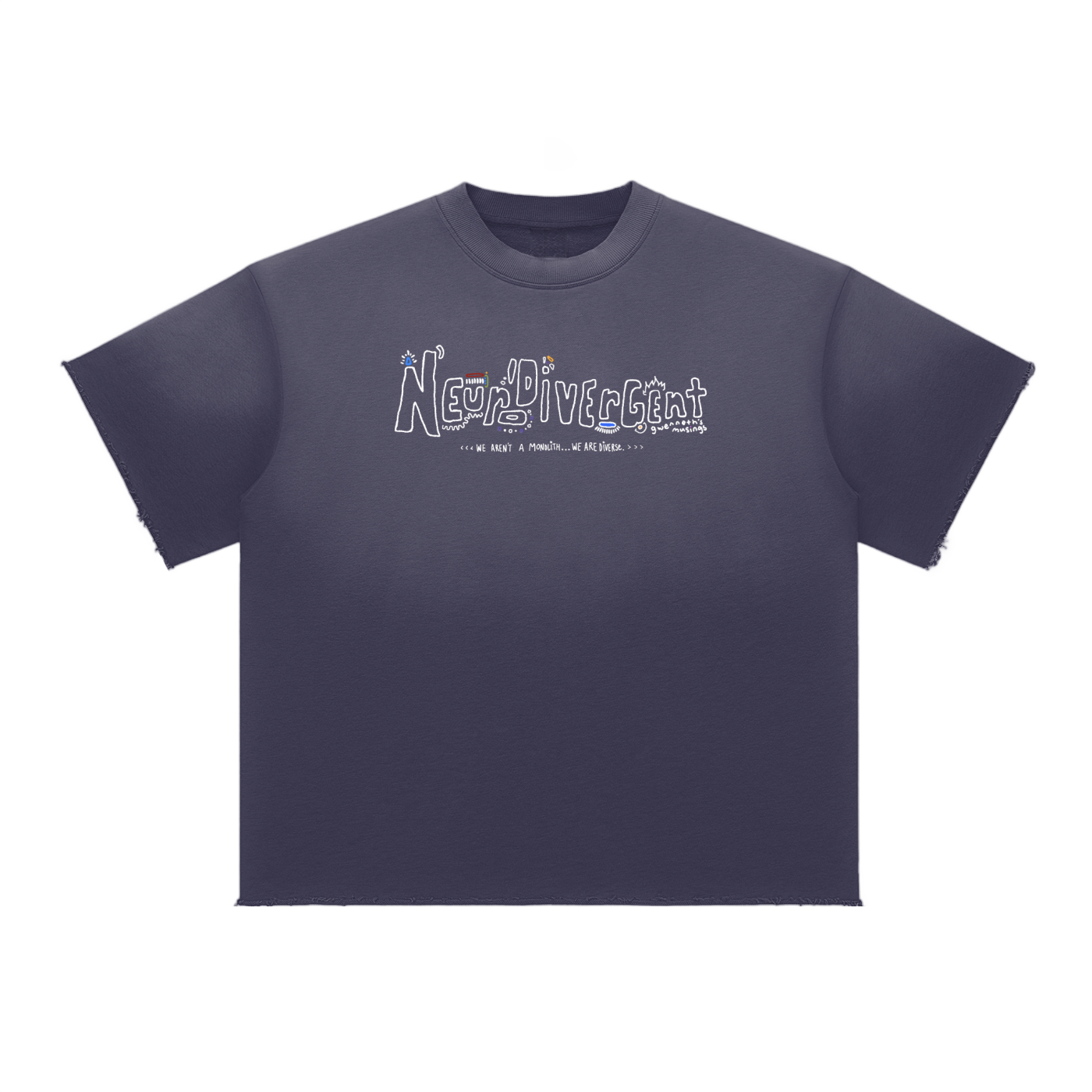 Neurodivergent: Sun Fade Raw Edge T-Shirt