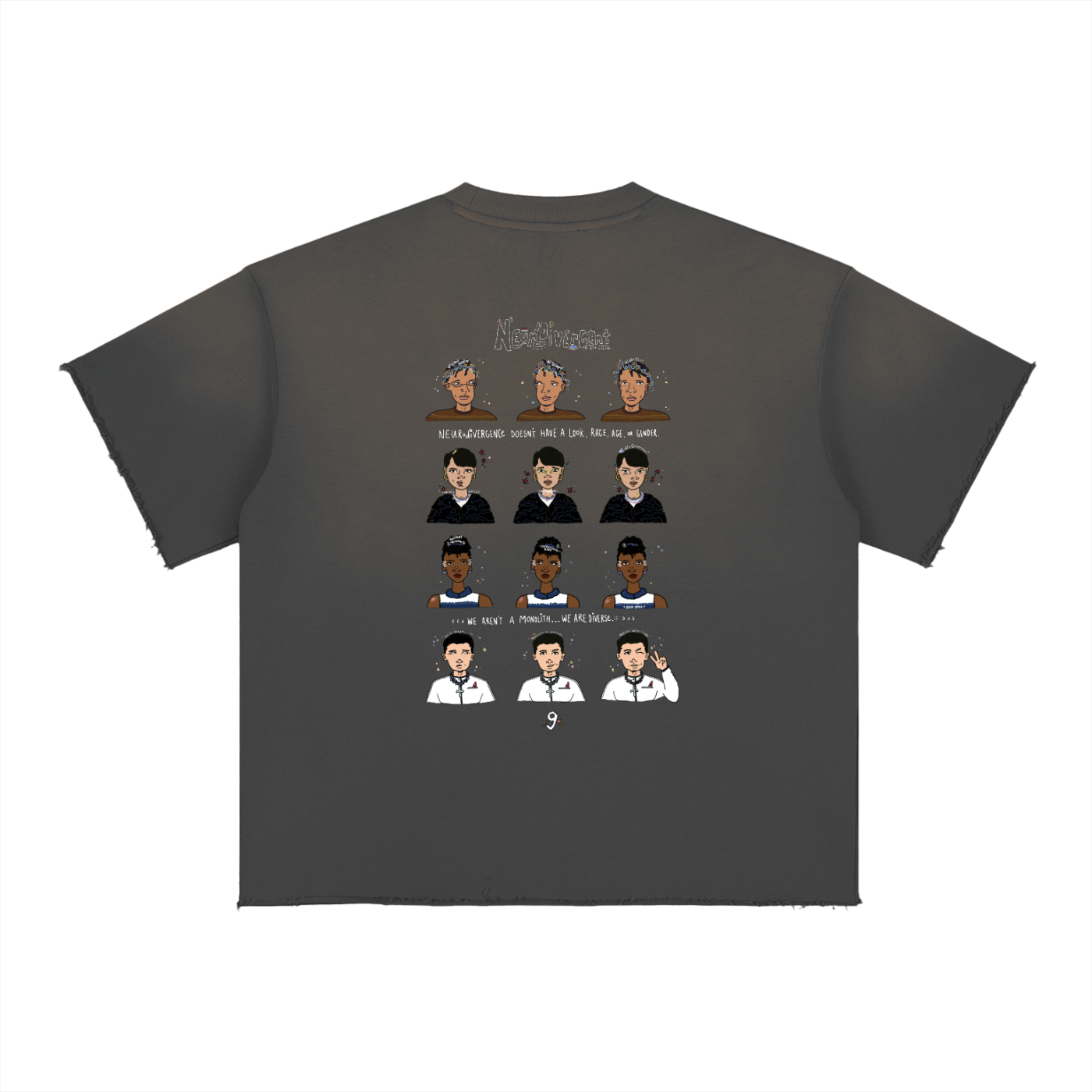 Neurodivergent: Sun Fade Raw Edge T-Shirt