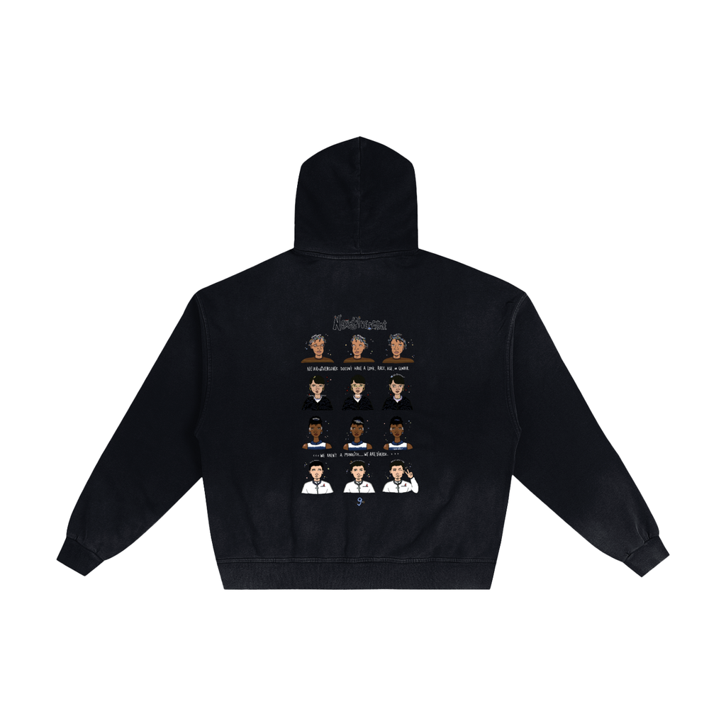 Neurodivergent: Hand-Frayed Sunfade Zip Hoodie