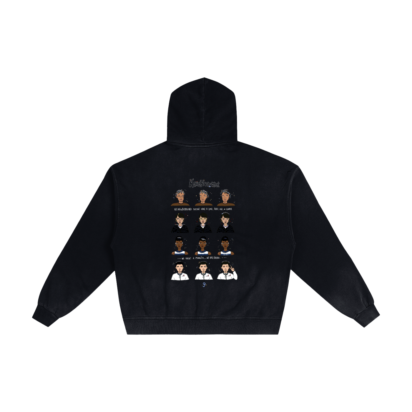 Neurodivergent: Hand-Frayed Sunfade Zip Hoodie