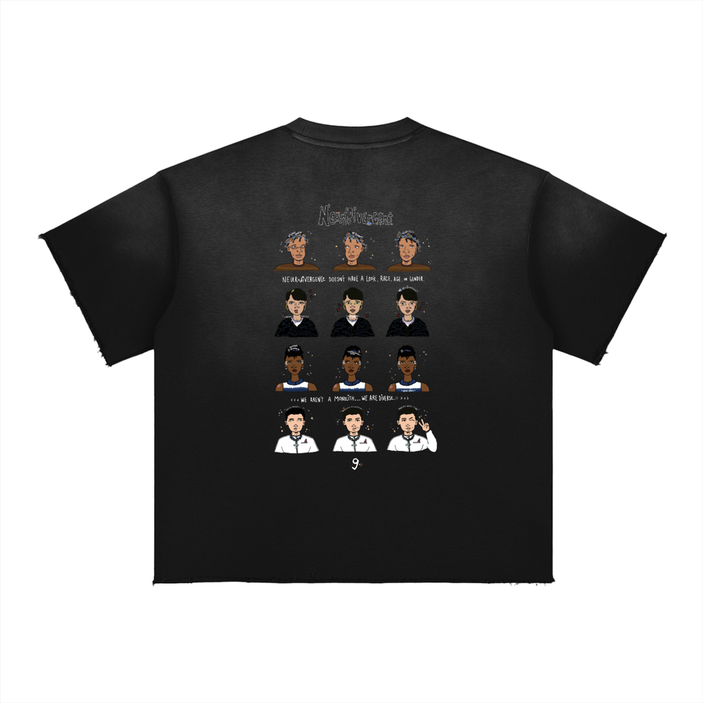 Neurodivergent: Sun Fade Raw Edge T-Shirt