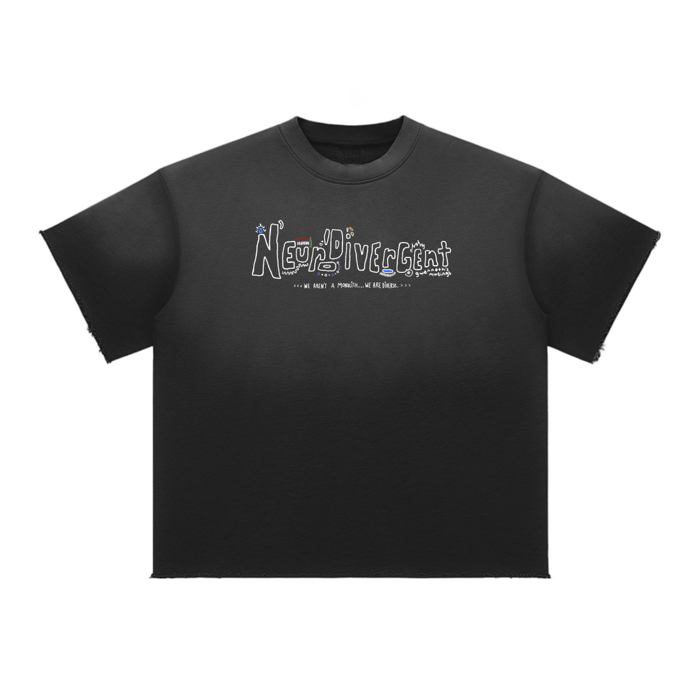 Neurodivergent: Sun Fade Raw Edge T-Shirt